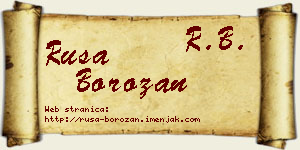 Rusa Borozan vizit kartica